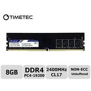 Timetec DDR4 8GB RAM Memory Module, 2400MHz PC4-19200, Non-ECC Unbuffered, 1.2V CL17, Single Rank 1Rx8, 288-Pin UDIMM
