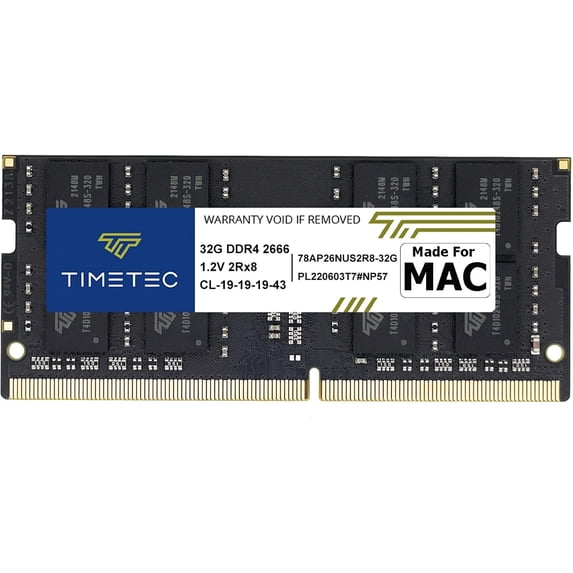 Timetec Hynix Original 32GB Compatible for Apple 2019 iMac 27-inch w/Retina 5K Display, Late 2018 Mac Mini DDR4 2666MHz PC4-21300 2Rx8 CL19 1.2V SODIMM Memory RAM Upgrade (32GB)
