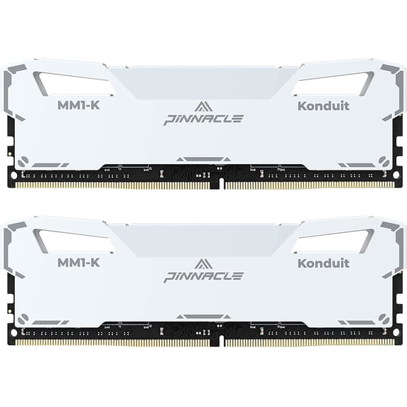 Timetec Pinnacle Konduit 32GB KIT(2x16GB) DDR4 3200MHz PC4-25600 CL16-20-20-40 XMP2.0 Overclocking 1.35V Dual Rank Compatible for AMD and Intel Desktop Gaming PC Memory Module - White