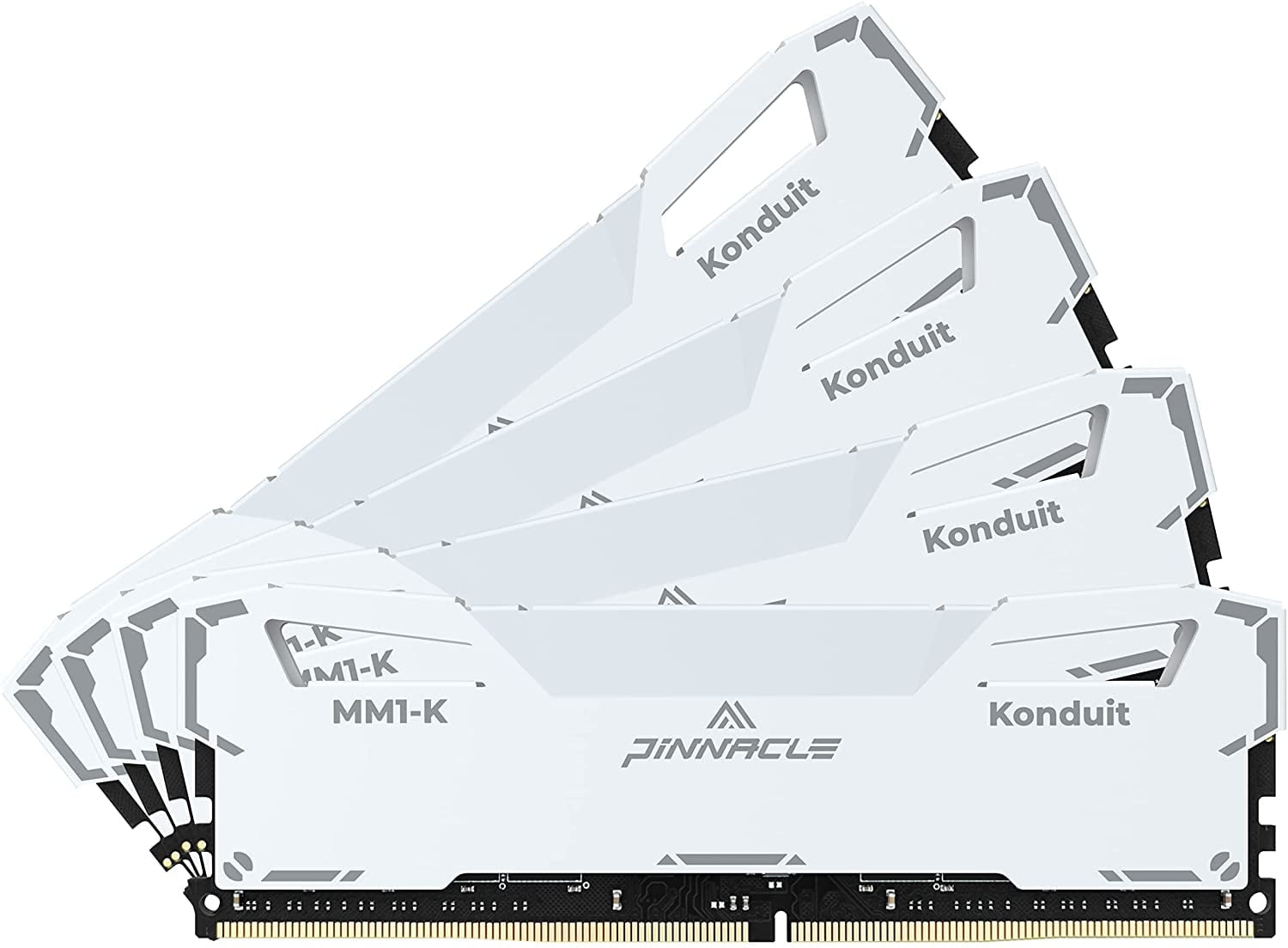 Timetec Pinnacle Konduit 64GB KIT(4x16GB) DDR4 3200MHz PC4-25600 CL16-20-20-40 XMP2.0 Overclocking 1.35V Dual Rank Compatible for AMD and Intel Desktop Gaming PC Memory Module - White