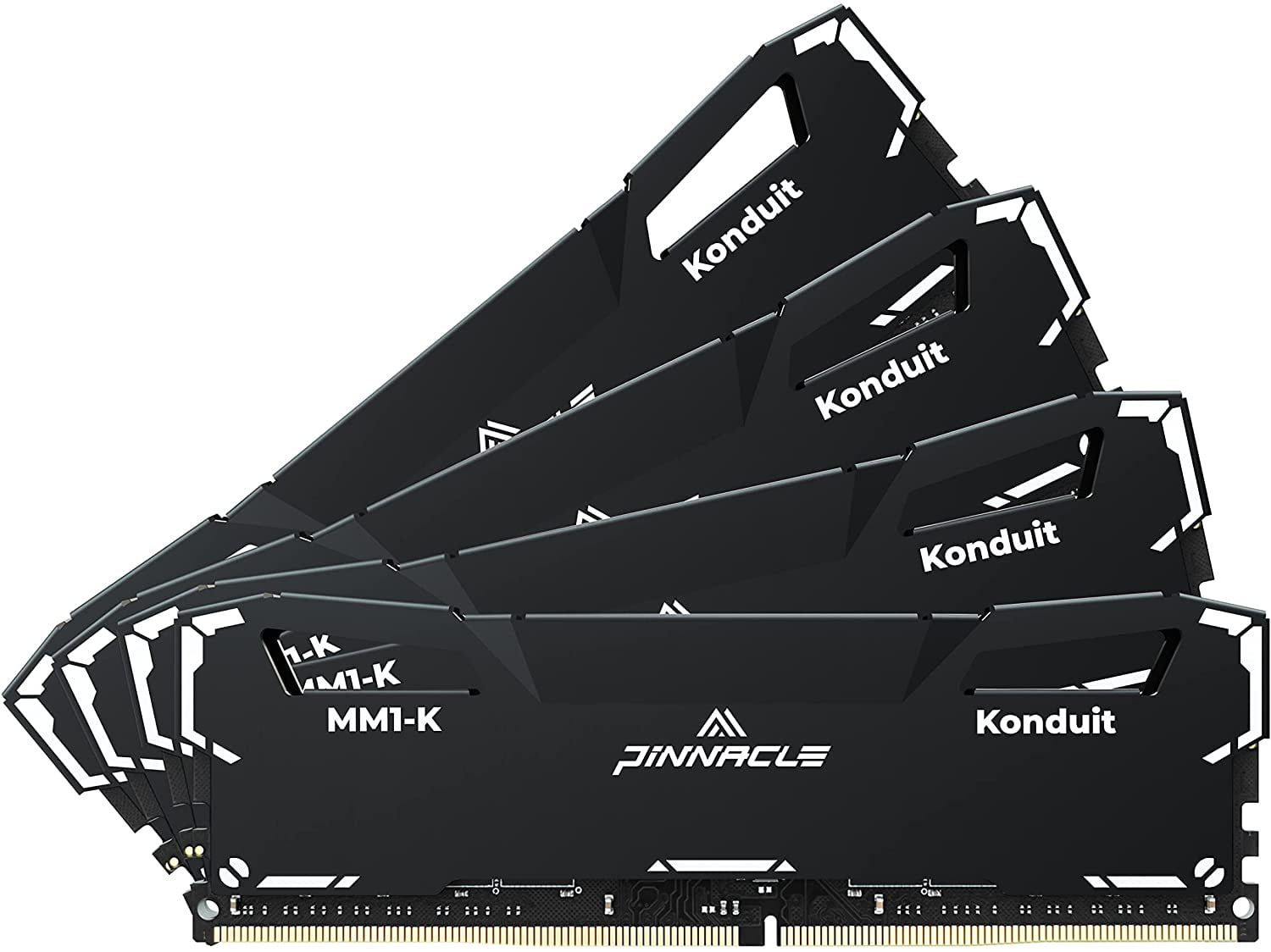 Timetec Pinnacle Konduit 64GB KIT(4x16GB) DDR4 3200MHz PC4-25600 CL16-20-20-40 XMP2.0 Overclocking 1.35V Dual Rank Compatible for AMD and Intel Desktop Gaming PC Memory Module - Black