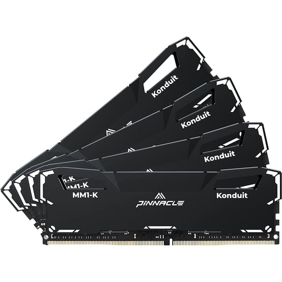 Timetec Pinnacle Konduit 64GB KIT(4x16GB) DDR4 3200MHz PC4-25600 CL16-20-20-40 XMP2.0 Overclocking 1.35V Dual Rank Compatible for AMD and Intel Desktop Gaming PC Memory Module - Black