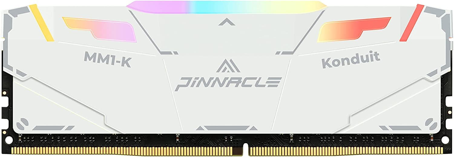Timetec Pinnacle Konduit RGB 16GB DDR4 3200MHz PC4-25600 CL16-18-18-38 XMP2.0 Overclocking 1.35V Dual Rank Compatible for AMD and Intel Desktop Gaming PC Memory Module - White