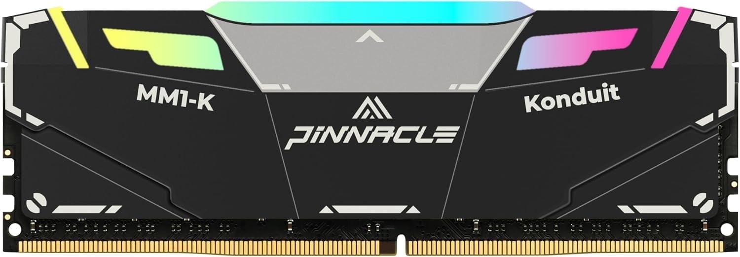 Timetec Pinnacle Konduit RGB 16GB DDR4 3200MHz PC4-25600 CL16-18-18-38 XMP2.0 Overclocking 1.35V Dual Rank Compatible for AMD and Intel Desktop Gaming PC Memory Module - Black