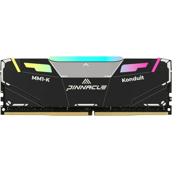 Timetec Pinnacle Konduit RGB 16GB DDR4 3200MHz PC4-25600 CL16-18-18-38 XMP2.0 Overclocking 1.35V Dual Rank Compatible for AMD and Intel Desktop Gaming PC Memory Module - Black
