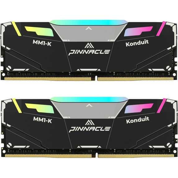 Timetec Pinnacle Konduit RGB 16GB KIT(2x8GB) DDR4 3200MHz PC4-25600 CL16-18-18-38 XMP2.0 Overclocking 1.35V Compatible for AMD and Intel Desktop Gaming PC Memory Module RAM - Black