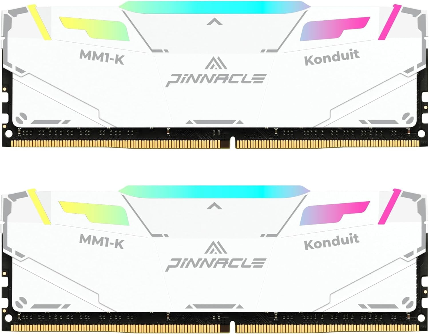 Timetec Pinnacle Konduit RGB 32GB KIT(2x16GB) DDR4 3200MHz PC4-25600 CL16-18-18-38 XMP2.0 Overclocking 1.35V Dual Rank Compatible for AMD and Intel Desktop Gaming PC Memory Module - White