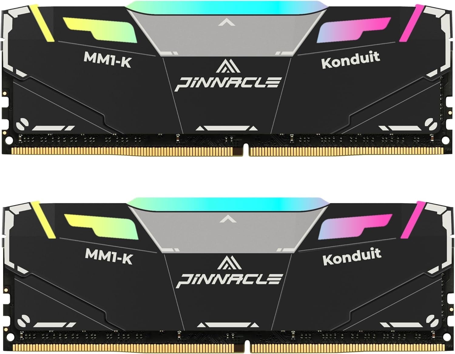 Timetec Pinnacle Konduit RGB 32GB KIT(2x16GB) DDR4 3200MHz PC4-25600 CL16-18-18-38 XMP2.0 Overclocking 1.35V Dual Rank Compatible for AMD and Intel Desktop Gaming PC Memory Module - Black