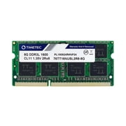 Timetec 8GB DDR3 Laptop RAM Memory, 1333MHz PC3-10600, SODIMM 204-Pin, Non-ECC Unbuffered, 1.5V/1.35V CL9, Dual Rank 2Rx8