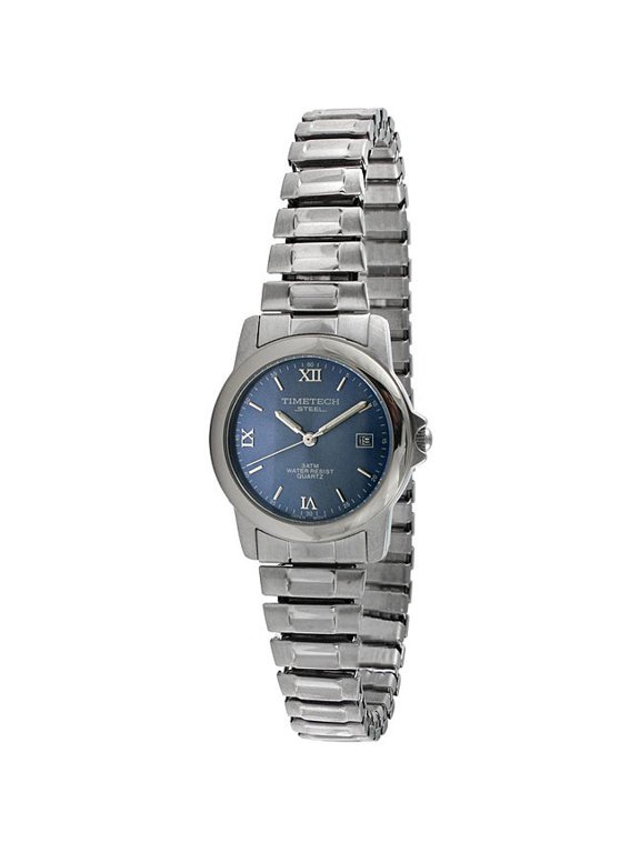 Women's Blue Dial Stainless Steel Expansion Watch