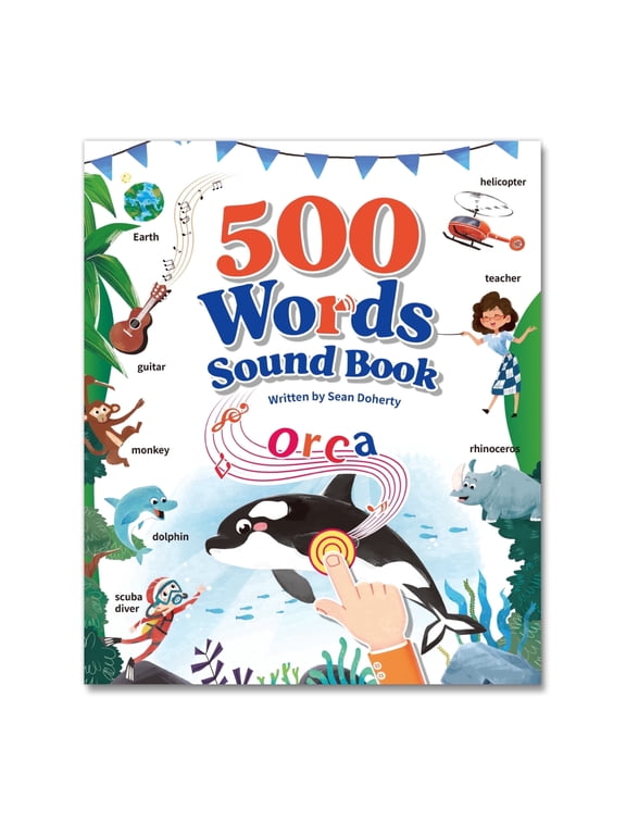 500 Words Sound Book for Kids Ages 3-8, 23 Learning Themes, Interactive Touch and Sound Educational Toy, USB-C Rechargeable