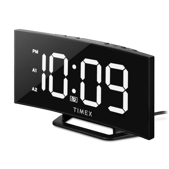 Timex Alarm Clock for Bedroom with Large Display and Battery Backup (T334)
