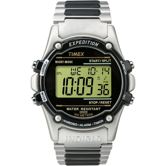 Timex Atlantis 100 Men's Silver-Tone Case & Bracelet Indiglo Watch T77517