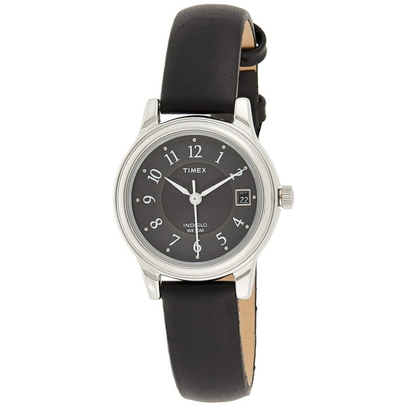Timex Classic Ladies Black Leather Strap Watch - T29291PF