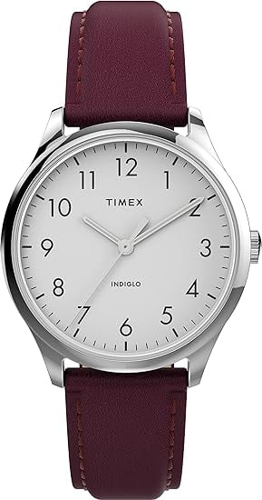 Times Ladies Easy Reader Quartz Watch Burgundy Strap 32mm Timex Easy Reader Women main image 2