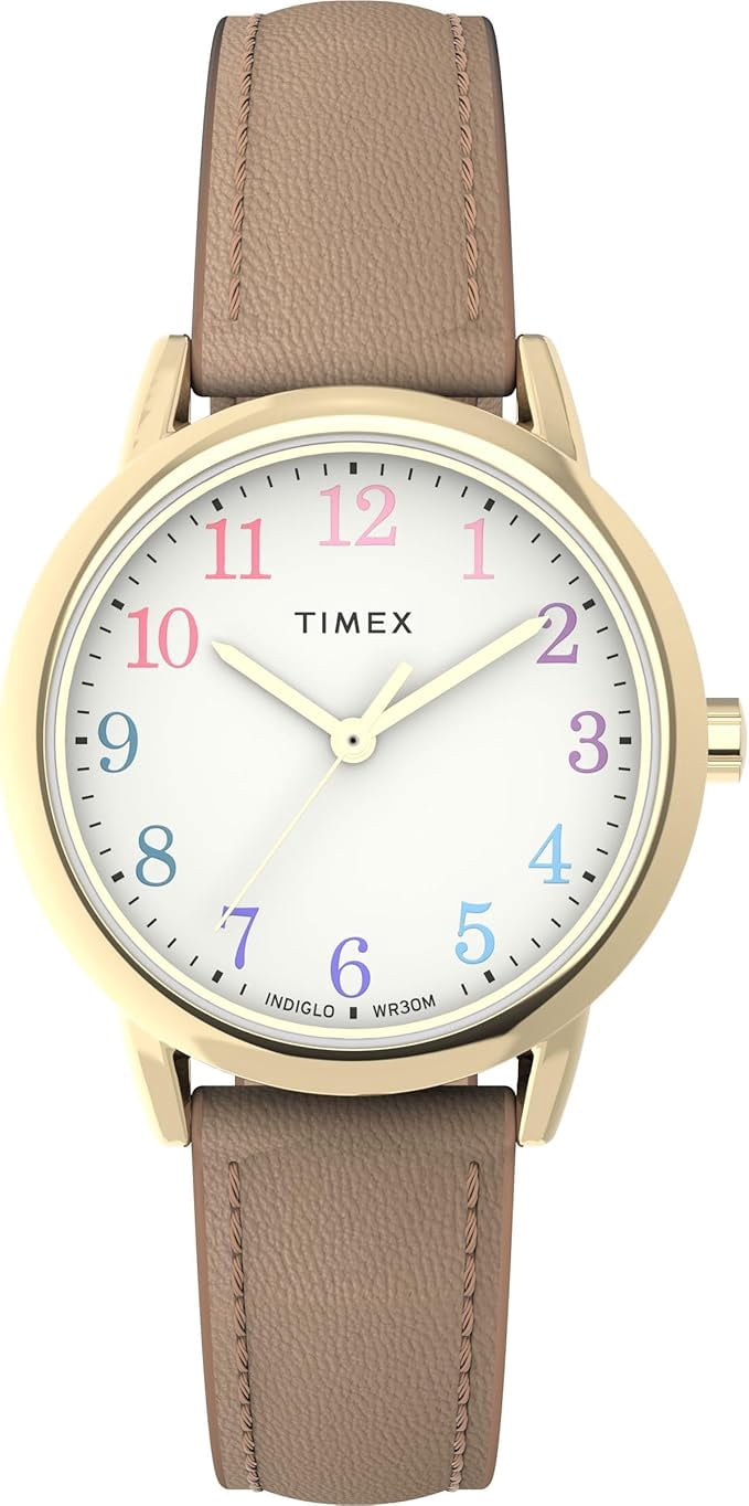 Timex Easy Reader Gold-Tone/Sustainable Beige Strap Ladies Watch