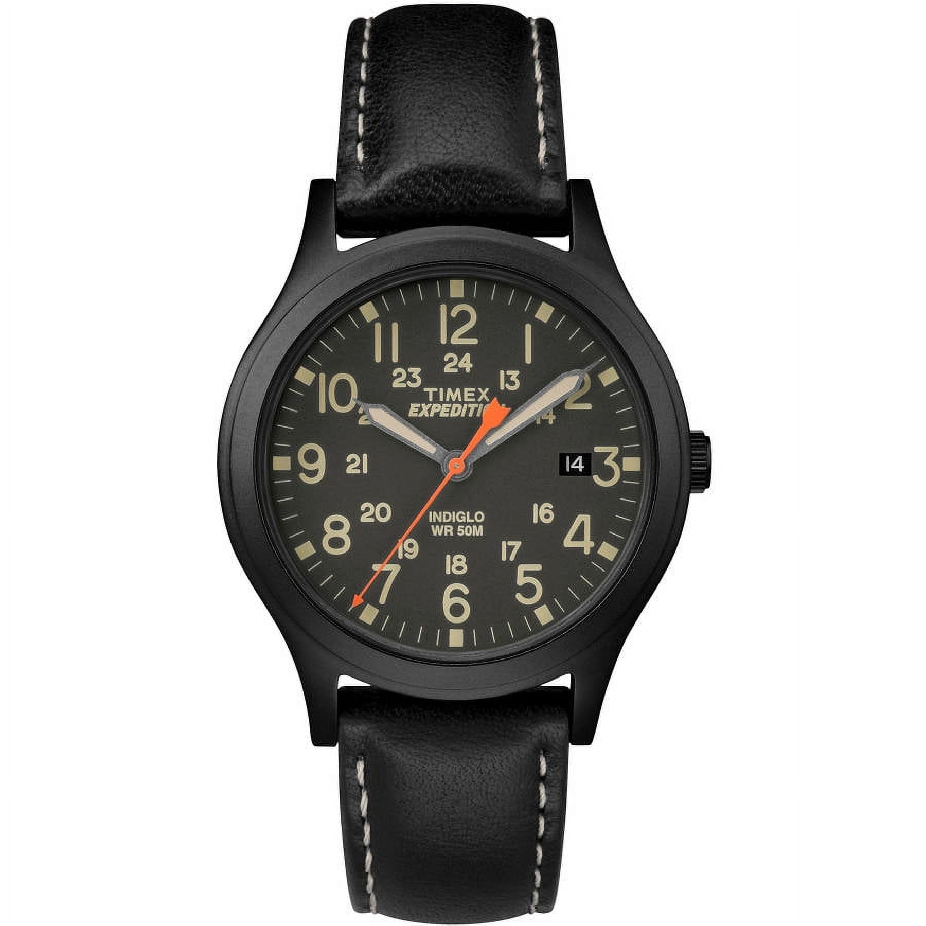 Timex Expedition Scout 36 Black Watch Leather Strap Walmart