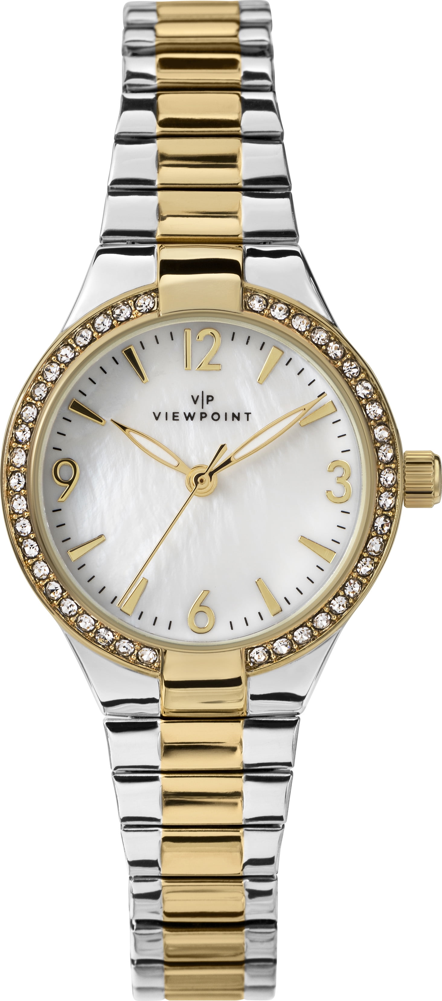 TIMEX Female 3.02" Viewpoint Steel Dress Watch, Two-tone, (CC3D85800WX)