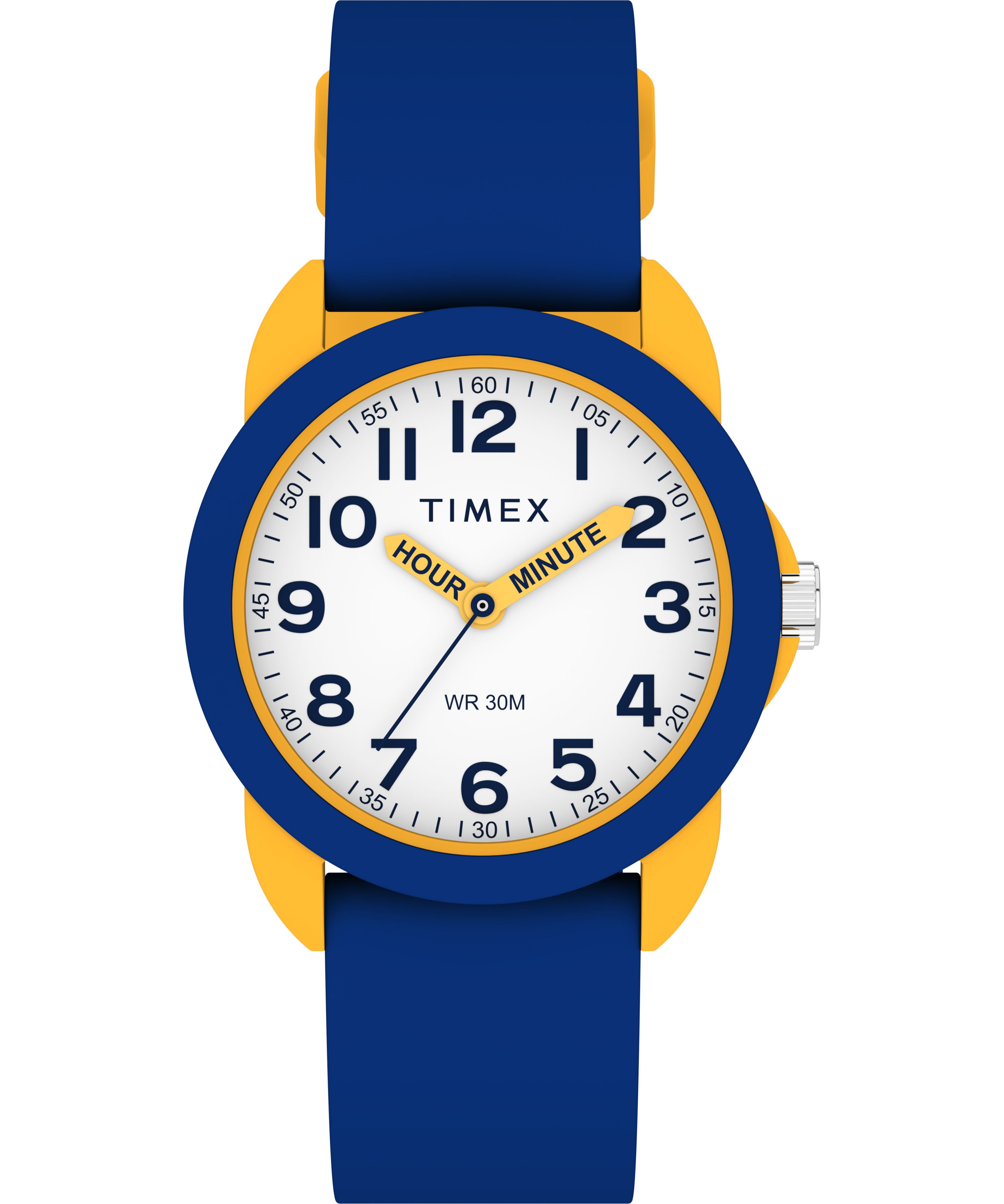 Timex Kids Analog 30mm Watch - Blue Strap White Dial Yellow Case
