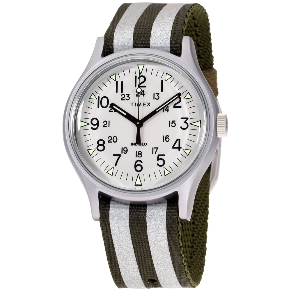 TIMEX(タイメックス) / クォーツ腕時計/アナログ/レザー/WHT/NVY