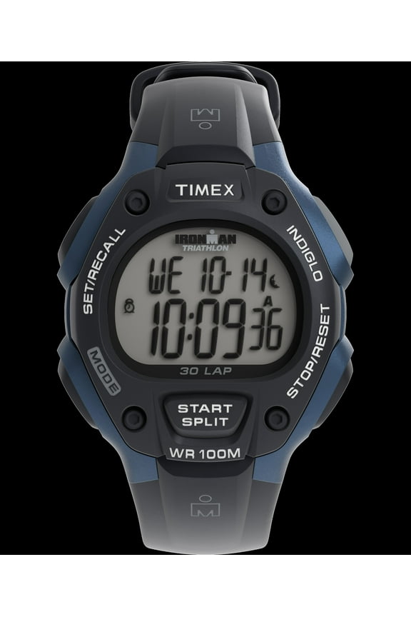 Male 3.02" Plastic 30-Lap Watch, Blue, (T5H591WX)