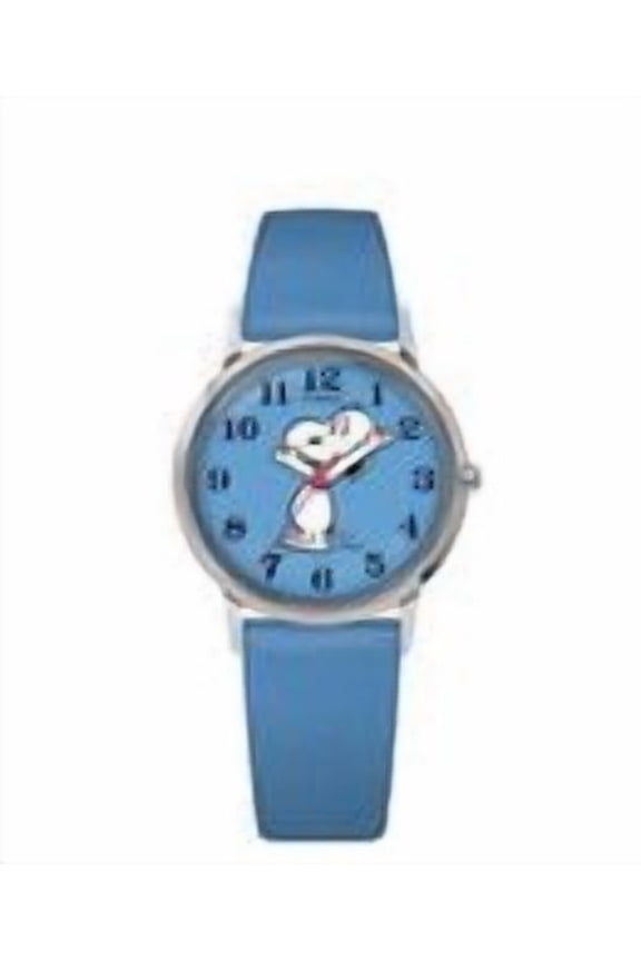 Marlin Hand-Wound x Peanuts Reissue 34mm Watch - Blue Leather Strap Blue Snoopy Dial