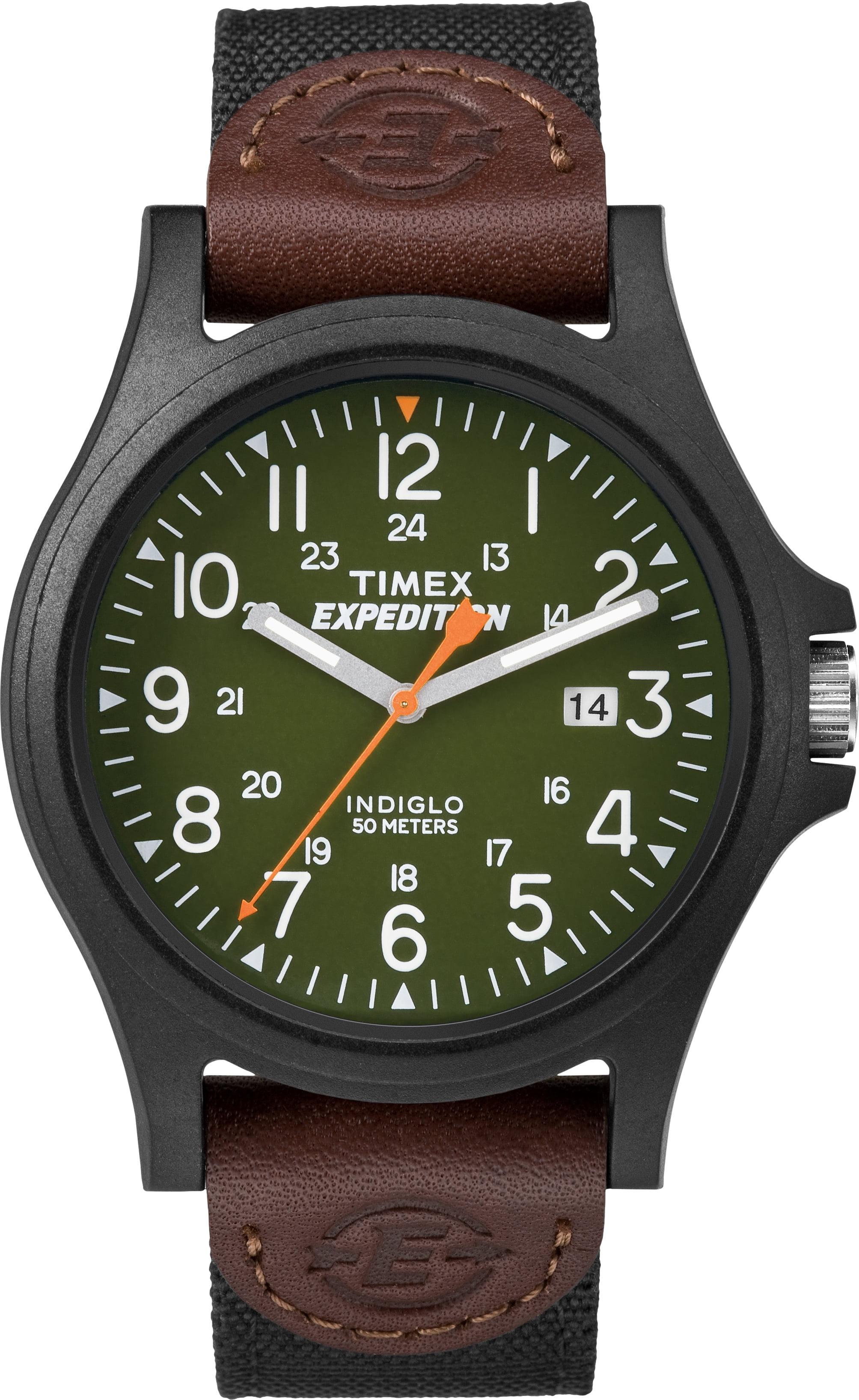 Timex Men's 40mm Resin Strap Wristwatch, Dark Green & Black