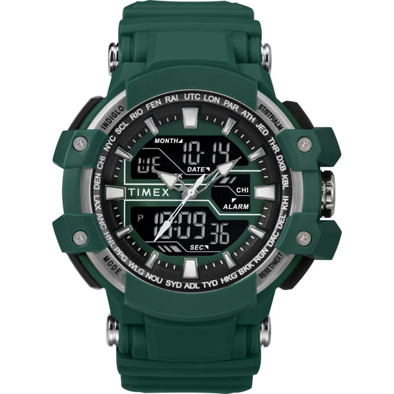 Timex Men's DGTL Tactic Combo Green/Negative Resin Strap 50mm Watch