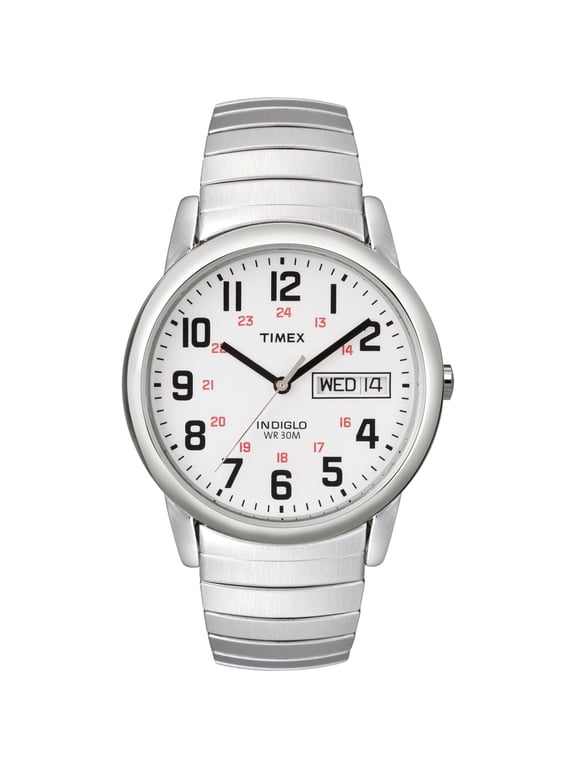 Men's Easy Reader 35mm Day-Date Watch – Silver-Tone Case White Dial with Silver-Tone Expansion Band
