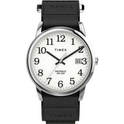 Timex Mens Easy Reader 35mm Watch   Silver-Tone Case White Dial with Black FastWrap Strap