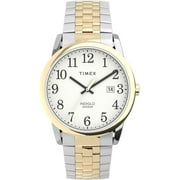 Timex Mens Easy Reader 38mm Perfect Fit Watch Two-Tone Case White Dial with Two-Tone Expansion Band