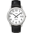 thumbnail interactive-video image 1 of Timex Men's Easy Reader Date Black/Silver/White 35mm Casual Watch, Leather Strap, 1 of 7