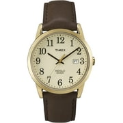 Timex Men's Easy Reader Date Brown/Gold/Cream 38mm Casual Watch, Leather Strap