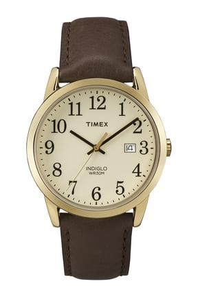 Men's Easy Reader Date Brown/Gold/Cream 38mm Casual Watch, Leather Strap