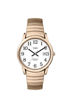 Men's Easy Reader Date Gold/White 35mm Casual Watch, Tapered Expansion Band