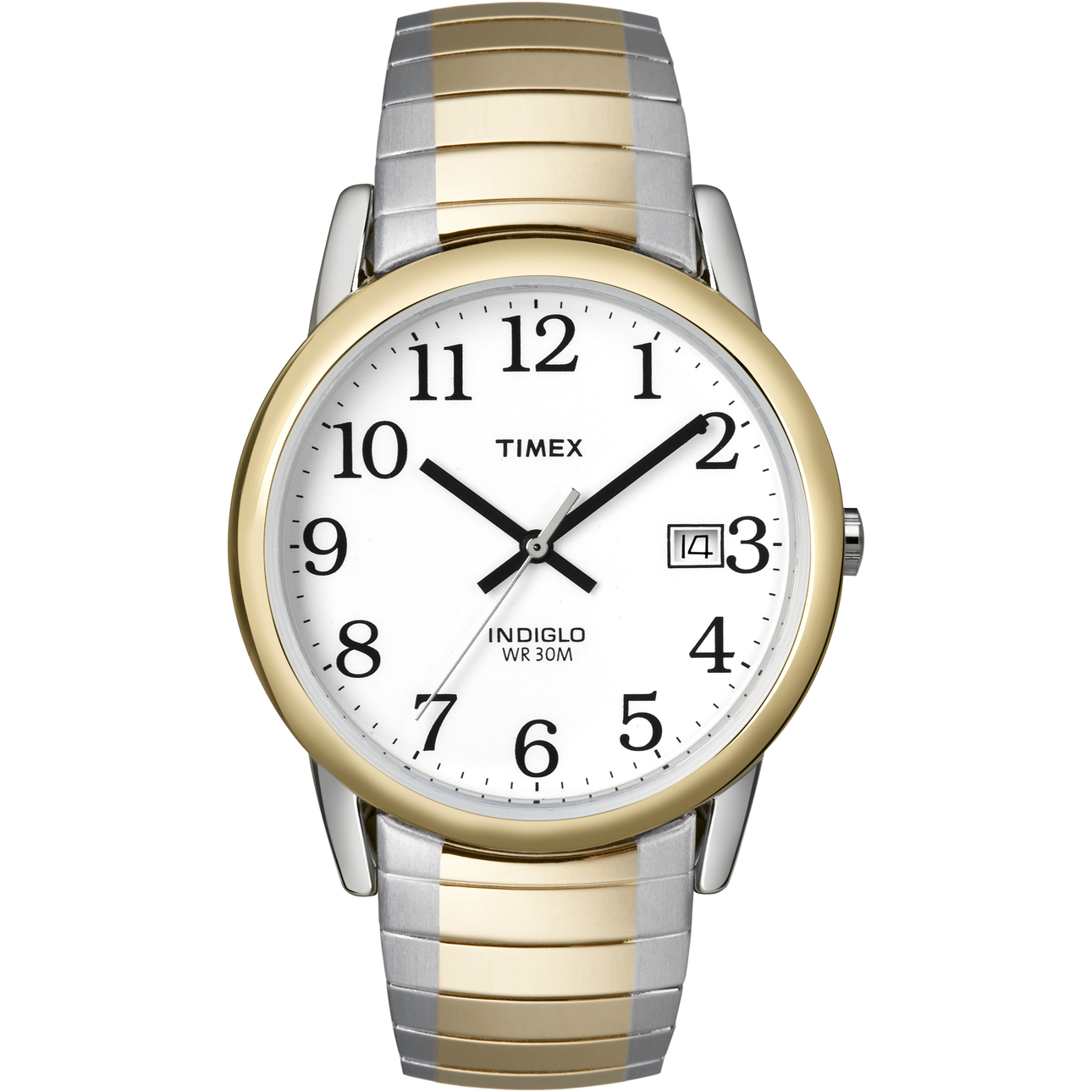 Timex Men's Easy Reader Date Two-Tone/White 35mm Casual Watch, Tapered Expansion Band - image 1 of 3