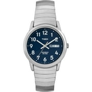 Timex Mens Easy Reader Day-Date Silver/Blue 35mm Casual Watch, Expansion Band