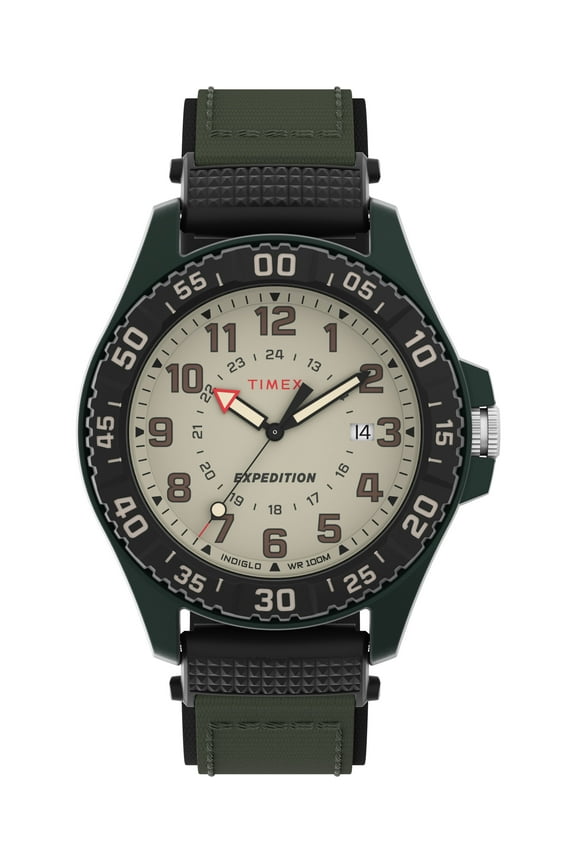 Men's Expedition Acadia 42mm Watch - Green Strap Natural Dial Green Case