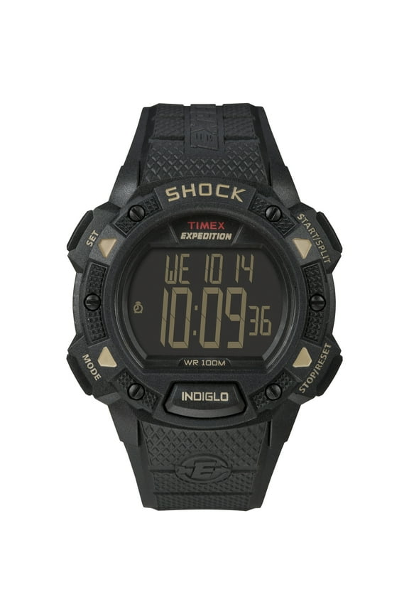 Men's Expedition Base Shock Black 45mm Outdoor Watch, Resin Strap