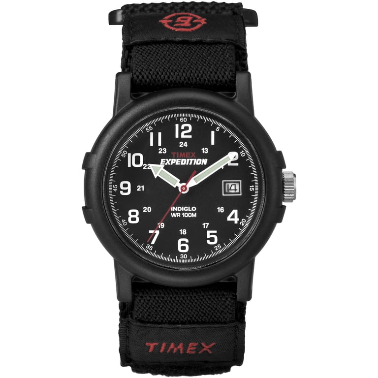 Timex Men's Expedition Camper Black 38mm Outdoor Watch, FastWrap