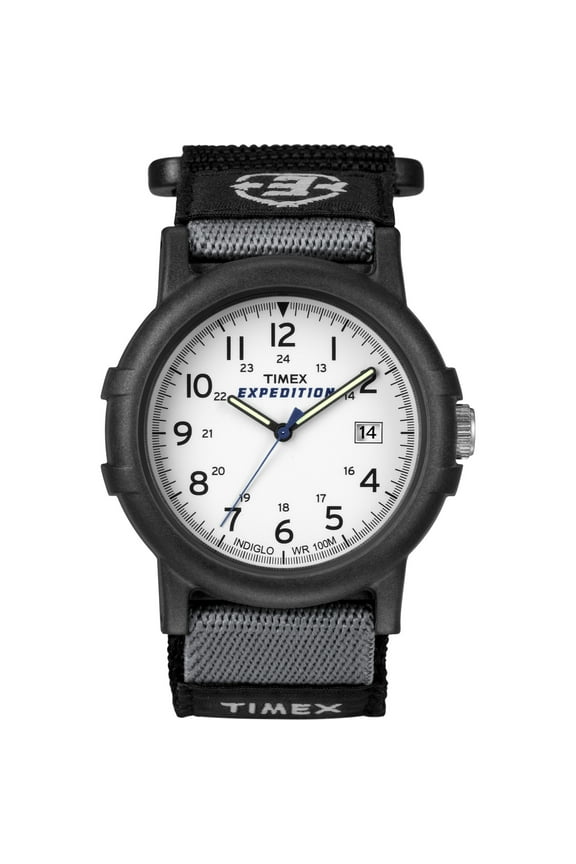 Men's Expedition Camper Black/White 38mm Outdoor Watch, FastWrap Strap