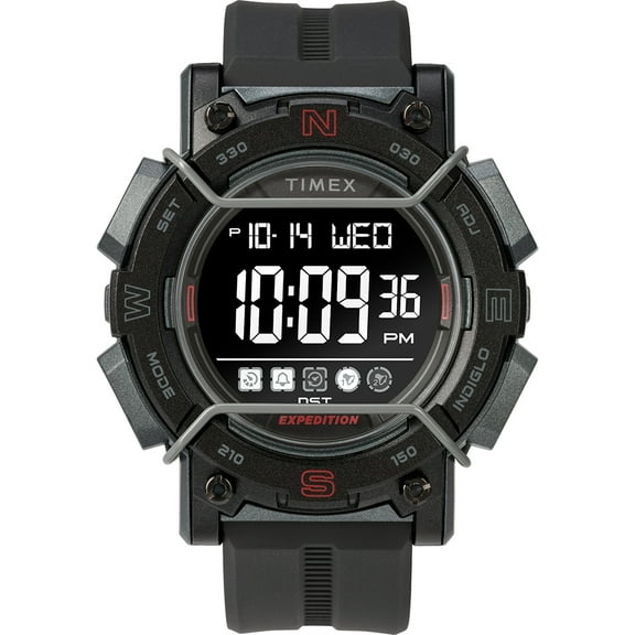 Timex Men's Expedition Digital CAT World Time 47mm Black/Black Resin Strap Watch