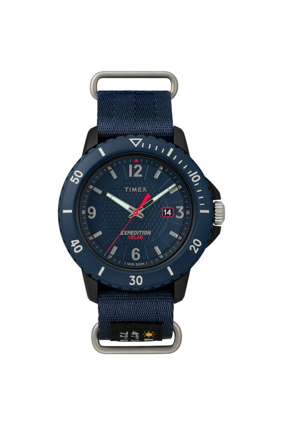 Men's Expedition Gallatin Solar Blue 45mm Outdoor Watch, Fabric Slip-Thru Strap