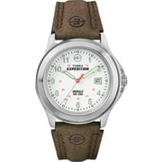 Timex Mens Expedition Metal Field Brown/White 40mm Outdoor Watch, Leather Strap