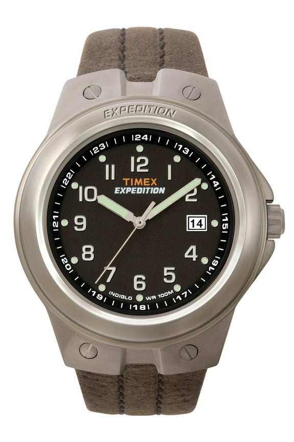 Men's Expedition Metal Tech Brown/Black 40mm Outdoor Watch, Leather Strap