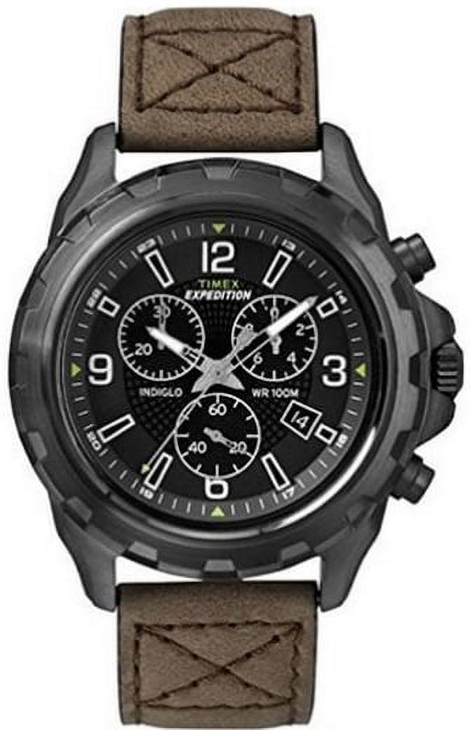 Timex Men's Expedition Rugged Chronograph Watch, Brown Leather Strap ...