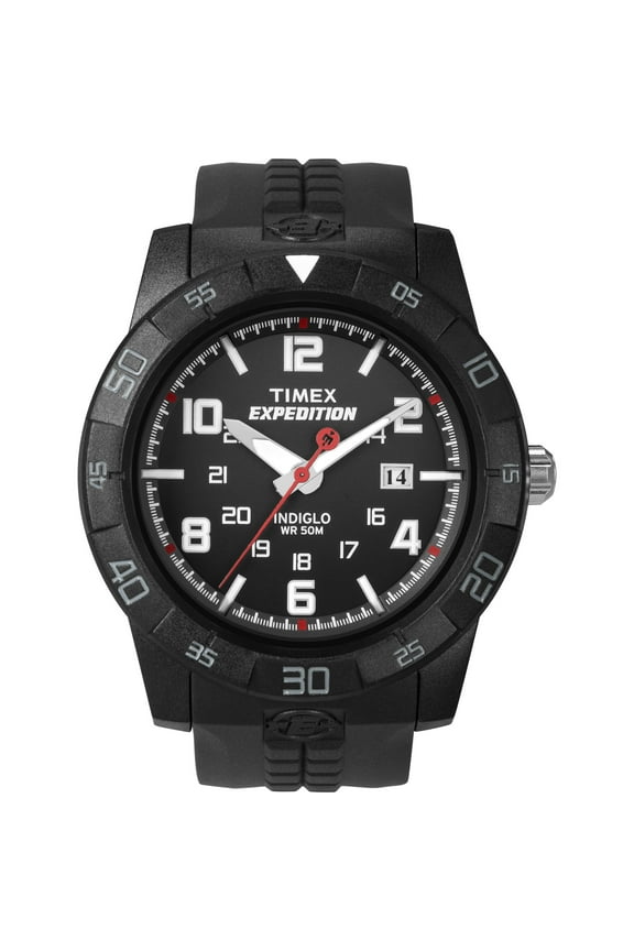 Men's Expedition Rugged Core Analog Black 43mm Outdoor Watch, Resin Strap