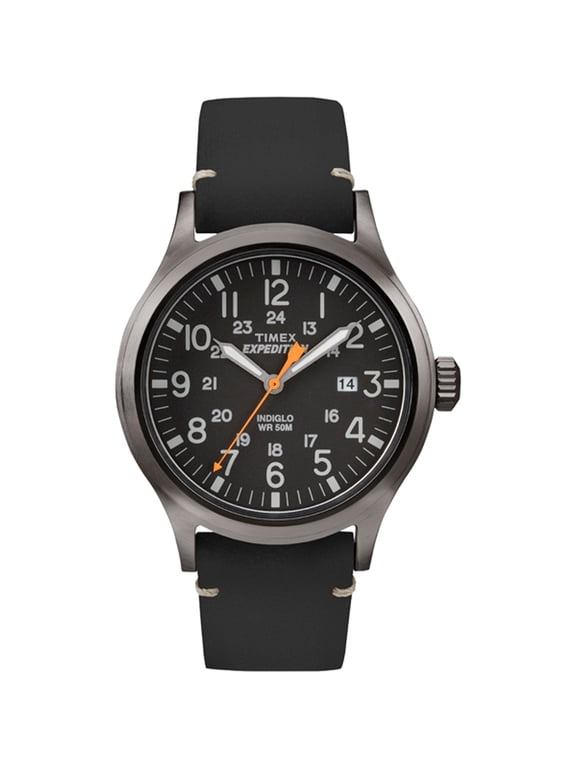 Men's Expedition Scout 40 Black Leather Strap Watch