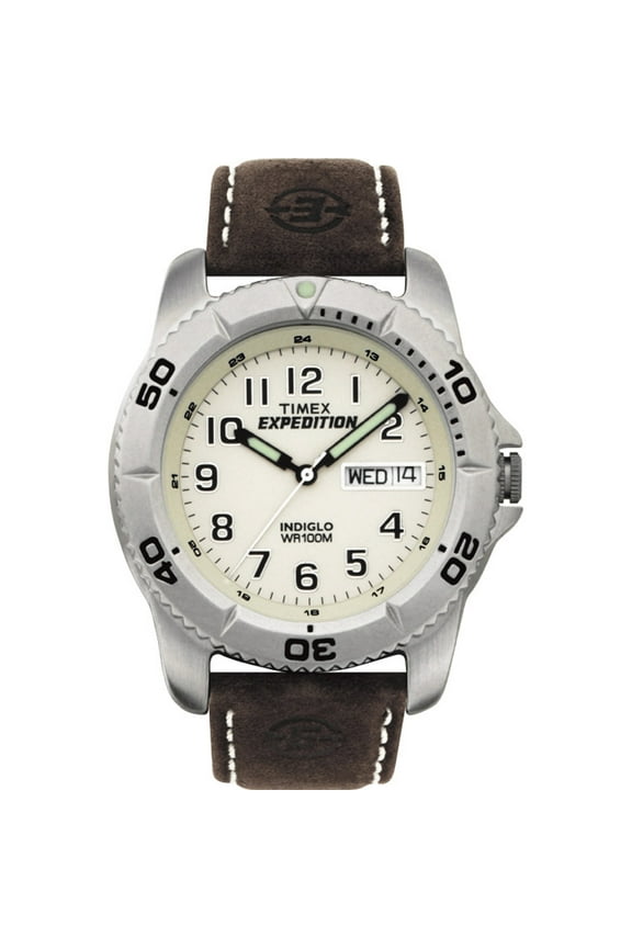 Men's Expedition Traditional Brown/Natural 40mm Outdoor Watch, Leather Strap