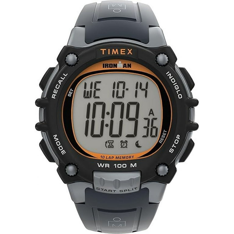 TIMEX IRONMAN デジタル腕時計 グレー Timex Men's Ironman Classic 10 44mm Watch - Gray Strap Digital
